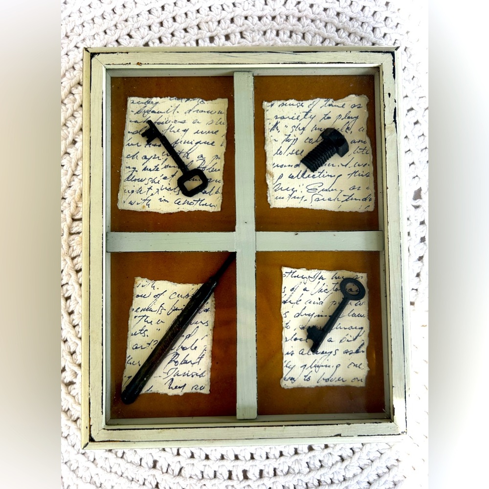 Garden Shadowbox 1 of 4 Series w/ Resin Nostalgic Objects